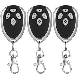 Kingdder 3 Pcs 4 Channels Gate Opener Remote Compatible with Aleko LM123 433.92mhz Garage Door Remote Control Transmitter with Keychain for a Variety of Doors, Easy Programming