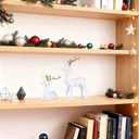 LCCCK 2PCS Christmas Reindeer Figurines, Resin Small Deer Statue for Christmas Indoor Decor, Home Holiday Centerpiece, Shelf Mantle Table Top Kitchen Decorations, Navidad Decoracin