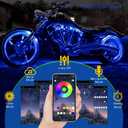 SHINIGHT 14 Pcs Motorcycle LED Light Kits, App Control Multicolor Waterproof Motorcycle LED Strip Lights with RF Remote, Music Sync & Multiple Scene Modes RGB LED Lights for Motorcycles