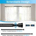 Tension Curtain Rod 28-48 inch Small Tension Rods Black Adjustable Spring Tension Curtain Rods 2PCS Mini Curtain Rod Short for Cupboard Closet Rod Kitchen Drawers No Drill Cupboard Cabinets