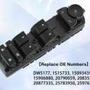 Power Window Switch Fits for Chevrolet Silverado,Avalanche,Suburban,Tahoe,Sierra,Yukon 2007-2013.Driver Side Control Door Master Switch.Without Power Folding Mirrors,4-Door Only.OE# 20835552