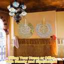 Stainless Steel Shiny Islamic Wall Art, A Set of 2 Quran Verse Arabic Calligraphy Wall Decor, Islamic Home Decorative Gift for Muslims during Ramadan, Featuring Surah Al Falaq and Surah An Nas