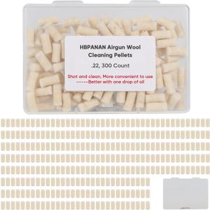 Cleaning Cotton Wool Felt Cleaning Pellets for Maintenance .22.177.25 Caliber 300 Counts with Storage Box