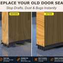 [2 Pack] 36 Inch Exterior Door Sweep with Vinyl Fins Under Door Weather Stripping Seal for Exterior Doors with Kerf Track | Bottom Door Seal Strip | Draft Stopper & Rodent Proof (Brown)