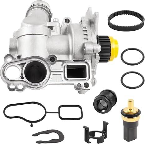 Water Pump Compatible with 20082016 Audi A3 A4 A5 A6 Q3 Q5 TT VW Tiguan Jetta Golf GTI Eos Beetle CC 2.0L 2.0T Replaces# 06H121026AB 06H121026AE 06H121026AF 06H121026CQ Aluminum