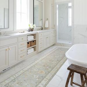 Fame Rugs Brown Modern Oushak Rug 2'6"x10, Vintage Turkish Colorful Oriental Antique Inspired Foldable Long Washable Runner Rugs, Luxury Living Room Bedroom (382MB, 2'6" x 10')