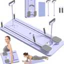 JANUA Pilates Board - 2024 Pilates Reformer Set, Multi-Purpose Foldable Pilates Reformer Board for Home, 5 in 1 Pilates Sliding Board (Purple)