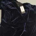 VFSHOW Womens Formal Prom Elegant Ruffle One Shoulder Beaded Strap Ruched Slit Maxi Dress Wedding Evening Long Gown (Medium, Dark Blue Velvet)