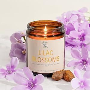 Lilac Scented Candles for Fall Home Decor, 7oz Birthday Candles, Long-Lasting Floral Aromatherapy Candle for Bedroom Bath Gift for Women Birthday New Job House Warming Gifts Halloween Chirstmas Decor