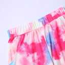 Girls Clothes Solid Color Square Collar Short Tops Tie Dye Long Pants Two Piece outfit Clothes for Girls 6-14Y