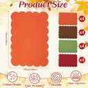 LemonRoad 16 Pcs Boho Linen Placemats Set 13" x 19" Elegant Scalloped Double Layered Placemats Farmhouse Christmas Washable Rustic Dining Table Decoration Heat Resistance(Vintage Color)