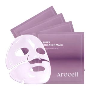AROCELL Super Collagen Overnight Hydrogel Mask with Retinol, Stem Cell & Pure Atelo Collagen | Firming, Lifting, Plumping, Long-Lasting Glow | Korean Glass Skin Care | 43g x 4 (1 Count (Pack of 4))
