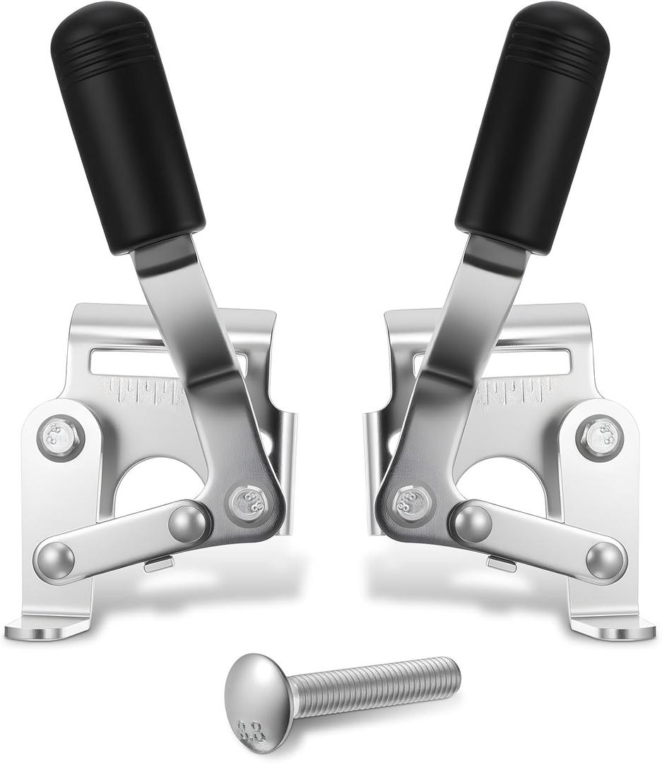 Heavy Duty Wheelchair Brakes Silver Wheel Locks Transport Chair Brake Drive Wheelchair Parts Universal Brake Replacement Parts for 7/8" Tubing, Side Mount Bolt on Style(1 Pair, Silver)