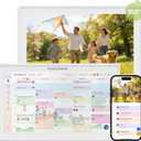 15.6 Digital Calendar Frame Wall Touchscreen Electronic Calendar, Smart Family Planner for Schedule, Chore Chart & Meals Task Organizer, Digital Photo Display, Wall & Desk Mountable, White