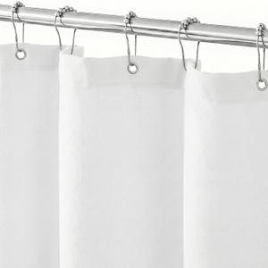 Seasonwood Extra Long Linen Shower Curtain Neutral Vintage Farmhouse Linen Shower Curtains for Bathroom Boho Bathroom Decor with 12 Sturdy Stainless Steel Sliding Hangers(White,72x84 Inches)