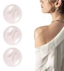 Detachable Silicone Sponge Shoulders Pads, Silicone Shoulder Pads for Women Clothing, Invisible Shoulder Enhancer Pad for Sloping High Low Shoulders Jackets Dresses Suits (Clear & Skin)