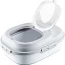 Restaurantware-17.7 x 13 x 14.8 Inch Collapsible Container, 1 Durable Storage Container - Built-In Handles, Gray Plastic Household Organizer With Handles, Collapsible, For Home Purpose And More