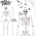Halloween Skeleton, Realistic Life Size Skeleton with Movable Joints for Halloween Party Haunted House Indoor Outdoor Decoration (5.4ft-2P)