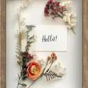 FrameWorks 12x16 Driftwood Wooden Shadow Box Frame  Soft Felt Back, Tempered Glass, and Included Elegant White Ball Push Pins (Brown)