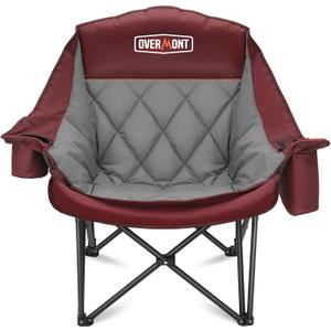 Overmont Oversized XL Camping Chair for Adults 500 lb Support, 23 inches x 22 inches x 37 inches