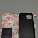ULAK Compatible with iPhone 15 Plus Wallet Case for Women, PU Leather Floral Flip Cover with Card Holder Kickstand Feature Purse Case for iPhone 15 Plus 6.7'', Rose Gold