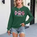 ALLTB Dog Mom Sweatshirt Women Dog Mama Graphic Shirt Cute Paw Shirts Puppy Lover Pullover Casual Long Sleeve Tee Tops