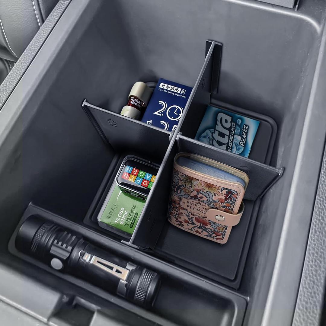 RUNROAD Center Console Organizer Tray Compatible with Honda Pilot 2023 2024 2025 2026, 2024-2025 Ridgeline / 2024-2026 Passport Accessories, Insert Armrest Dividers ABS Middle Console Storage Box