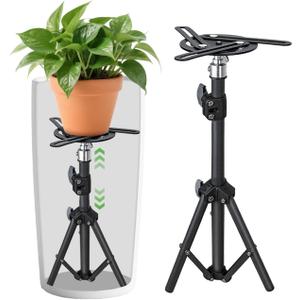 WUPIOS Plant Risers for Inside Pots 2 Pack Adjustable Height 12-21" & Width 4-6.5" Metal Plant Stand Riser for Planter Lift Insert for Tall Square Round Taper Planter for Home Office Garden