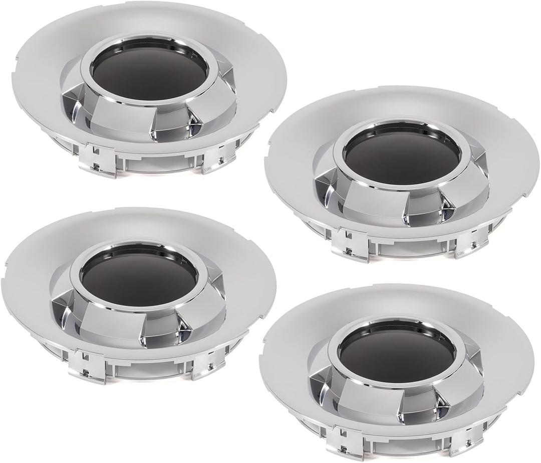 LEAPTREND 4pcs Chrome Wheel Center Caps 6 Lugs Fit for 2009-2013 Chevy/Chevrolet Avalanche 1500, Silverado 1500; 2009-2014 Suburban 1500, Tahoe Pickup Truck SUV 20" Rim Hub Cover Replace 9597347