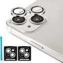 Jeluse 2X2 Pack Camera Lens Protector for iphone 14 Plus for iphone 14, 9H Tempered Glass Screen Protector Cover [Alignment Kit Eazy installation] Metal Individual Ring 3 PACK