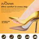 ZUCNANA Arch Support Inserts for Women Flat Feet (12 Pieces), Soft Gel Arch Support Insoles for Plantar Fasciitis, Reusable Arch Pads for Foot Pain Relief, One Size Fits Any