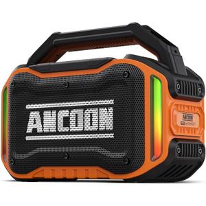 Speakers Bluetooth Wireless: 80W(Peak) Loud Speaker with Bass, 20H Playtime, IPX6 Waterproof, Large Jobsite Speakers for Work, Outdoor, Workshop, Garage, Portable Speaker with TWS (Orange)