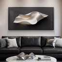 Framed Black and White Abstract Wall Art for Living Room, Extra Large Horizontal Modern Minimalist Painting Prints, Contemporary Line Picture Artwork for Bedroom Office Home Decor 60x30 Inch, 28.5"L x 57"W