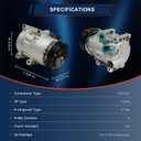 178317 Air Conditioning A/C Compressor Compatible with Hyundai Sonata 2011-2014 2.0L 2.4L; Compatible with Kia Optima 2011 2.0L 2.4L Replacement # 977013R000 10A1086