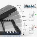 Kootek Laptop Cooling Pad, Laptop Cooler with 5 Quiet Fans for 12"-17" Computer PC Notebook Gaming Laptop Fan, Height Adjustable Laptop Cooling Stand Laptop Accessories, Blue