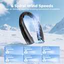 Outdoor Neck Fan 8000RPM Hurricane Wind, Portable Personal Fan Rechargeable, Proven Battery 20Hrs, 6 Adjustable Cooling Speeds, 360 Airflow, Hands-Free Wearable Fan for Camping Travel, Black