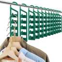 12 Pack Space Saving Hangers Holders Sturdy Plastic, Compact Clothes Storage Vertical Closet Hangers 5 Holes, College Dorm Room, Closet Organizers