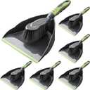 Zopeal 6 Set Dust Pan and Brush Set, Small Dustpan with Broom, Handheld Angle Broom and Dustpan Set for Home Room Kitchen Car Office Lobby Indoor Floor Cleaning