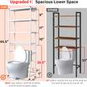 Over the Toilet Storage shelf, 4-Tier Bathroom Organizer Rack, Easy To Install with Adjustable Feet Pad and Basket Freestanding Bathroom Shelves Above Toilet, Space Saver Toilet Storage Cabinet(White), 24 x 11 x 65.5 inches