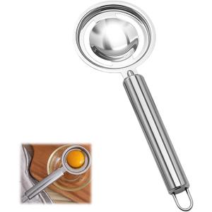 Egg Separator for Raw Eggs- Stainless Steel Egg Yolk Separator, Kitchen Gadget with Hanging Hole Design, Easy to Clean, Dishwasher Safe, Easily Separates Eggs Whites and Yolks