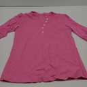 Summer Tops for Women 2025 Trendy Dressy Casual Blouse Puff Short Sleeve Shirts Knit Henley V Neck T Shirt Tunic S
