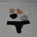 Jo & Bette Lace Thongs for Women - 6 or 12 Pack Low Rise Thongs - Lace Panties Cotton Underwear Women Sexy No Show Soft (Large)