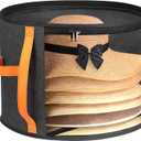 Oversized Clear Hat Storage Box for Women, Cowboy Hat Organizer for Closet, Wide Brims Hat Case with Carrying Handles, Hat Bag (Black)