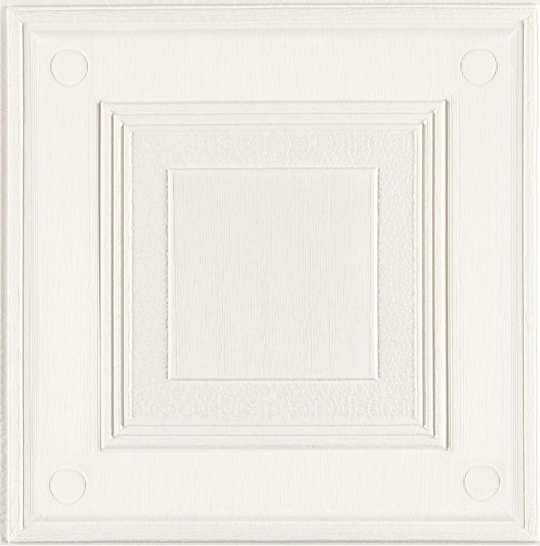 Alow Peel and Stick Ceiling Tiles,3D Waterproof Ceiling Tile,Wall Panel Self Adhesive for Living Room,Kitchen,Dining Room,Bedroom(13.8in x 13.8in,32pcs) (Square)