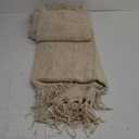 NANPIPER Knit Blanket Ultra-Soft Cozy Throw Handknit Style for Couch, Luxurious Lightweight Home Decor, Fog Beige 50"x60"