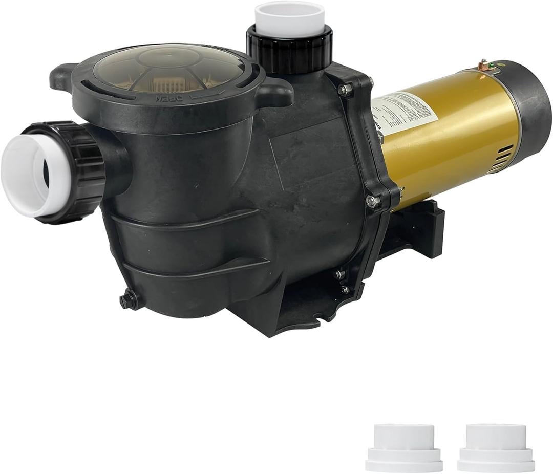2.5HP PureBy In/Above Gound Pool Pump, 115/230V Dual Voltage Pool Motor, Flow Rate 6480GPH, 2" Port Size with 1.5" & 2" NPT Adapters