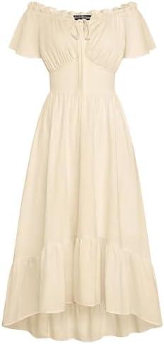 Scarlet Darkness Renaissance Dress for Women Off Shoulder Flowy Western Dresses Size Medium