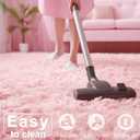 Amdrebio Light Pink Round Circle Rug 4Ft for Girls Bedroom, Fluffy Cute Area Rugs for Kids Room Decor Aesthetic, Kawaii Shag Fuzzy Fur Carpet for Nursery, Preppy Dorm, Classroom, Playroom, Teen, Baby