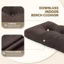 downluxe Indoor Bench Cushion for Indoor Furniture, Non-Slip Tufted Overstuffed Textured Foam Bench Seat Cushion, 48" X 16" X 4", Brown, 1 Pack