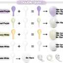 Pastel Purple White Balloon Garland - Double Stuffed Lavender Light Purple Cream Balloon Arch Kit Pearl Lilac White Ivory Color for Birthday Baby Shower Bridal Wedding Butterfly Fairy Party Decor